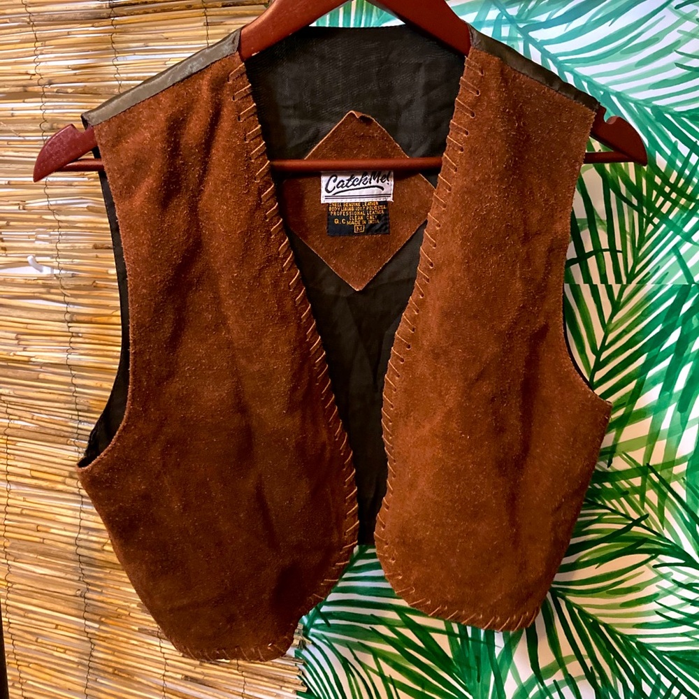 VTG 80s/90s suede leather vest